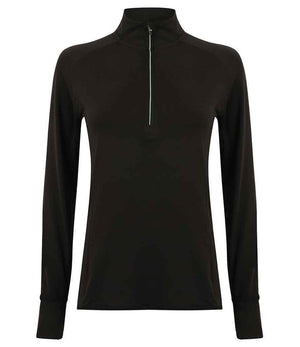 Tombo Ladies Long Sleeve Zip Neck Performance Top