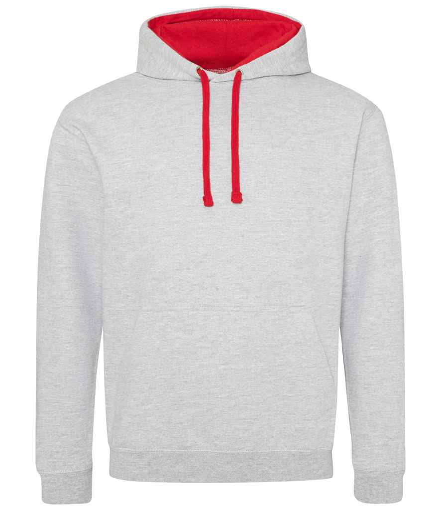 JH003 Heather Grey/Fire Red Front