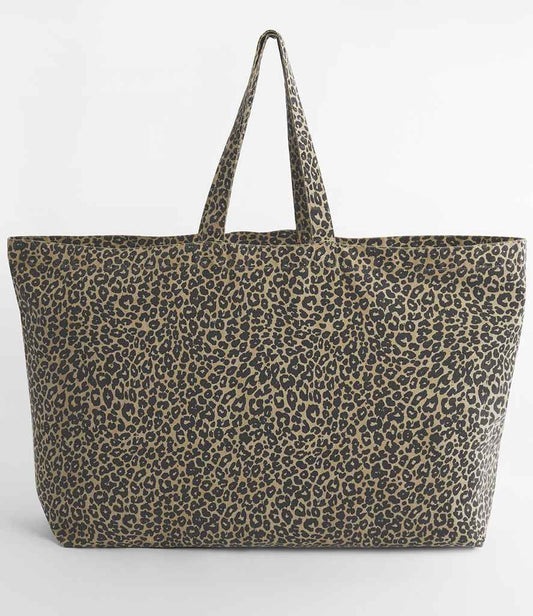 Westford Mill Leopard Print Canvas Oversized Tote Bag